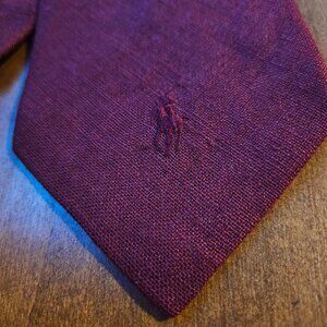 Rare Vintage 1970s Polo by Ralph Lauren Tie Irish Linen Maroon Handmade USA
